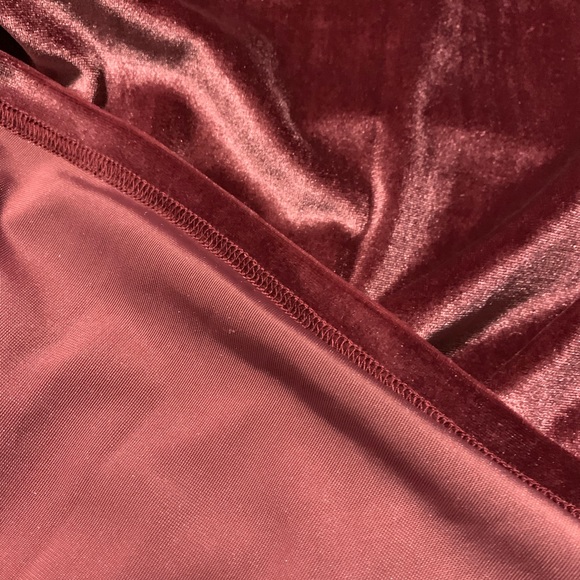 Dark Mauve Pink Velvet Lace Detail Short Ruffle Sleeve Plus Dress NEW - Picture 12 of 12